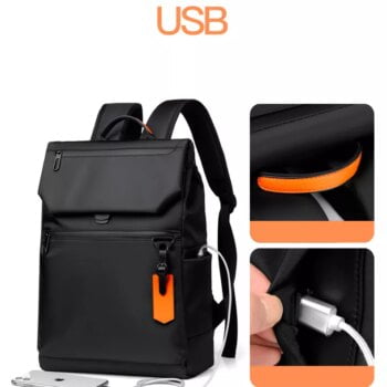 High Quality Waterproof Men's Laptop Backpack Fashion Designer Black USB Charging Backpack for Business Urban Man