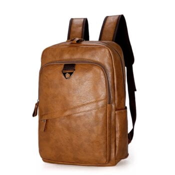 PU Leather Large Laptop Backpack Male Mochilas Casual School Bag For Teenagers High Quality 7 PU Leather Large Laptop Backpack Male Mochilas Casual School Bag For Teenagers High Quality