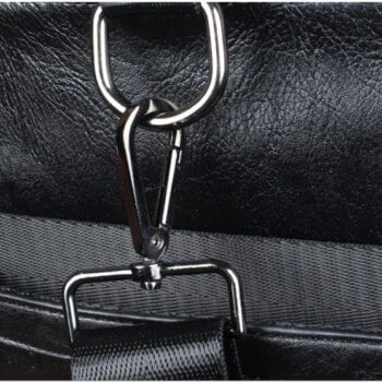 Black Men Multifunction Travel Bag PU Leather Casual Large Capacity Laptop Rucksack Male Hike Bucket Backpack