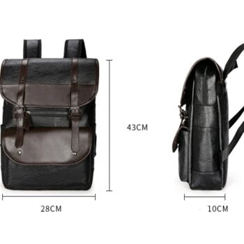 Leather Large Rucksack 16.5 inch Laptop Backpack Schoolbag For Teenagers Boys Travel Bag