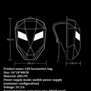 LED Locomotive Backpack Display Screen Business Travel Laptop 3 LED Locomotive Backpack Display Screen Business Travel Laptop