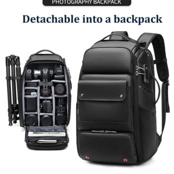 Men's Travel Professional SLR Camera Backpack Tripod Stand Detachable Anti-Theft Travel Backpack