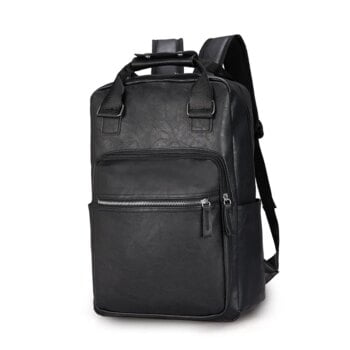 PU Leather Backpack Large Laptop Backpack Casual School Bag