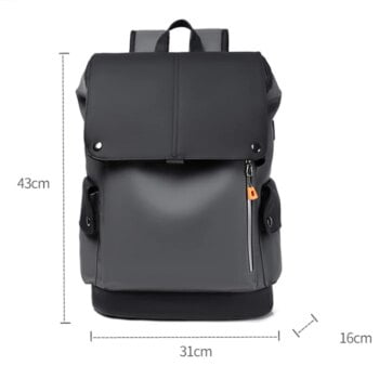 High Quality PU Leather Waterproof Laptop Backpack Large Capacity Backpack USB Charging Port 2 High Quality PU Leather Waterproof Laptop Backpack Large Capacity Backpack USB Charging Port