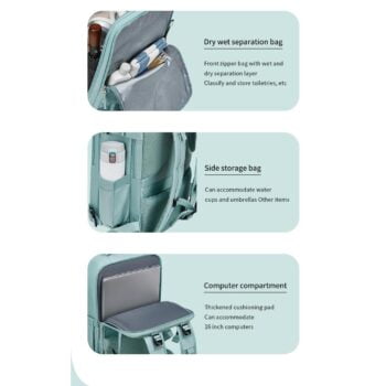 Travel Girl USB Charging Business Backpack With Shoe Bag 15.6 inch Laptop Waterproof School Backpack