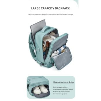 Travel Girl USB Charging Business Backpack With Shoe Bag 15.6 inch Laptop Waterproof School Backpack