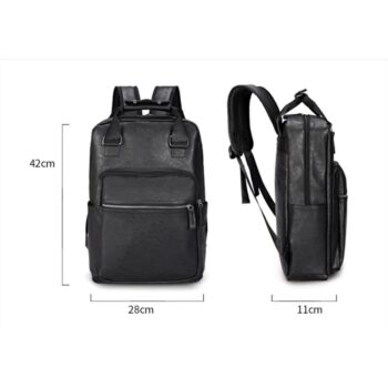 PU Leather Backpack Large Laptop Backpack Casual School Bag