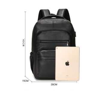 High Quality USB Charging Backpack PU Leather Backpack Large Laptop School Bag 2 High Quality USB Charging Backpack PU Leather Backpack Large Laptop School Bag