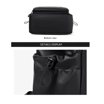 14 Inch Large Capacity Travel Leisure Solid Color Pu Computer Backpack Fashion Students Schoolbag