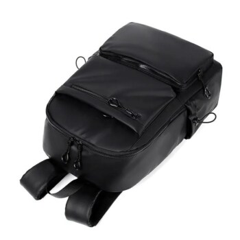 14 Inch Large Capacity Travel Leisure Solid Color Pu Computer Backpack Fashion Students Schoolbag