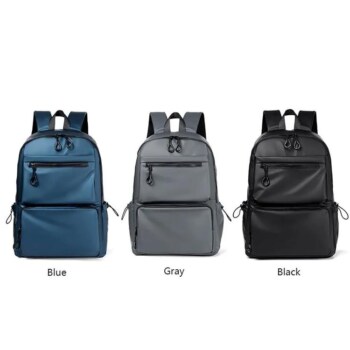 14 Inch Large Capacity Travel Leisure Solid Color Pu Computer Backpack Fashion Students Schoolbag